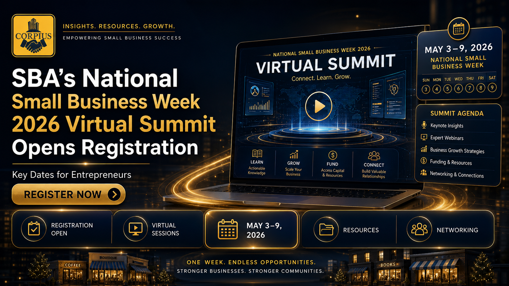 SBA's National Small Business Week 2026 Virtual Summit Opens Registration: Key Dates for Entrepreneurs | CORPIUS