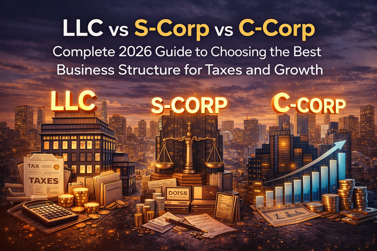 LLC vs S-Corp vs C-Corp: Complete 2026 Guide to Choosing the Best Business Structure for Taxes and Growth  | CORPIUS