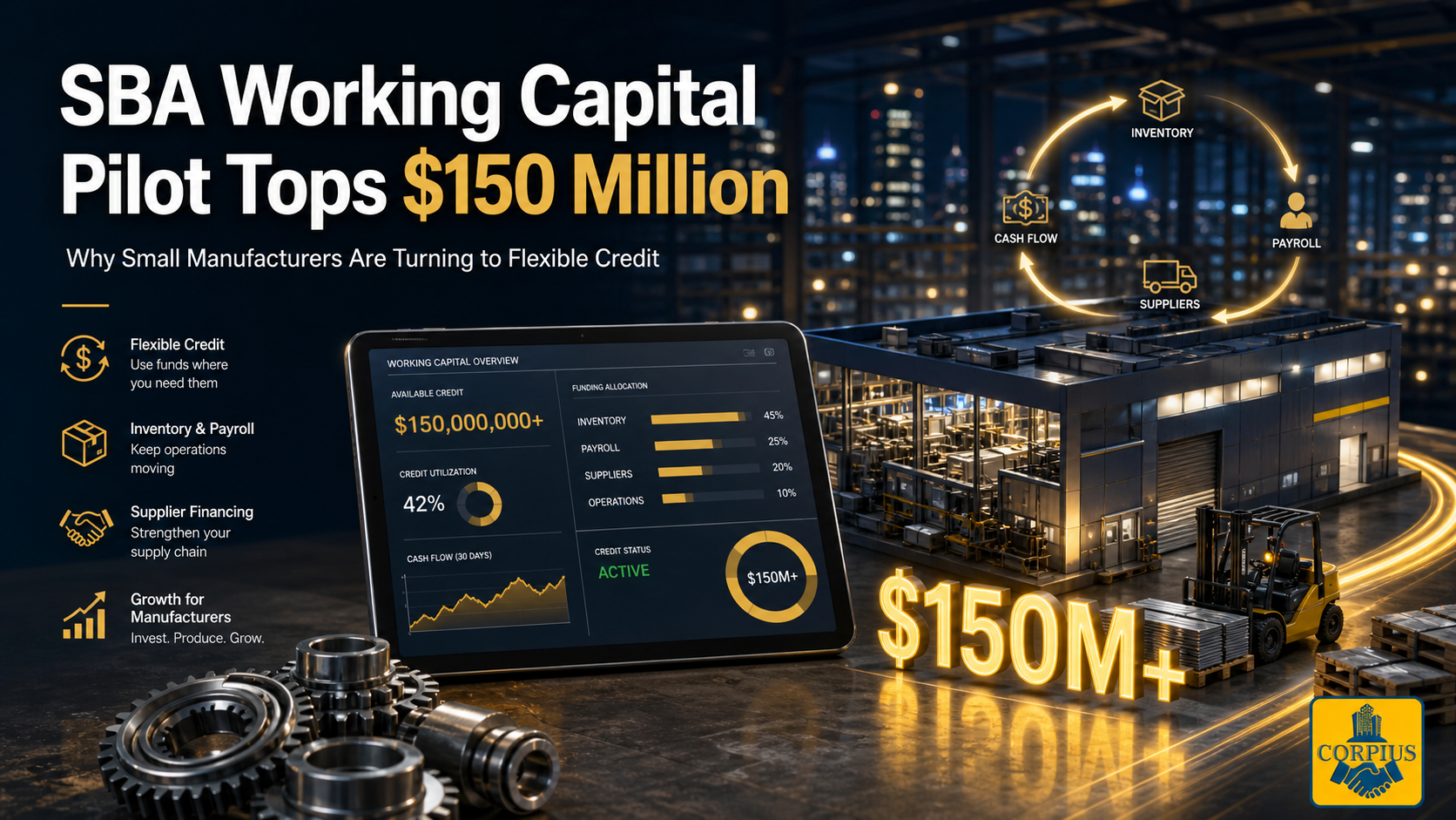 SBA Working Capital Pilot Tops $150 Million: Why Small Manufacturers Are Turning to Flexible Credit | CORPIUS